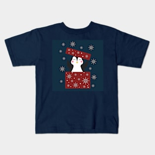 Penguin in the gift box Kids T-Shirt